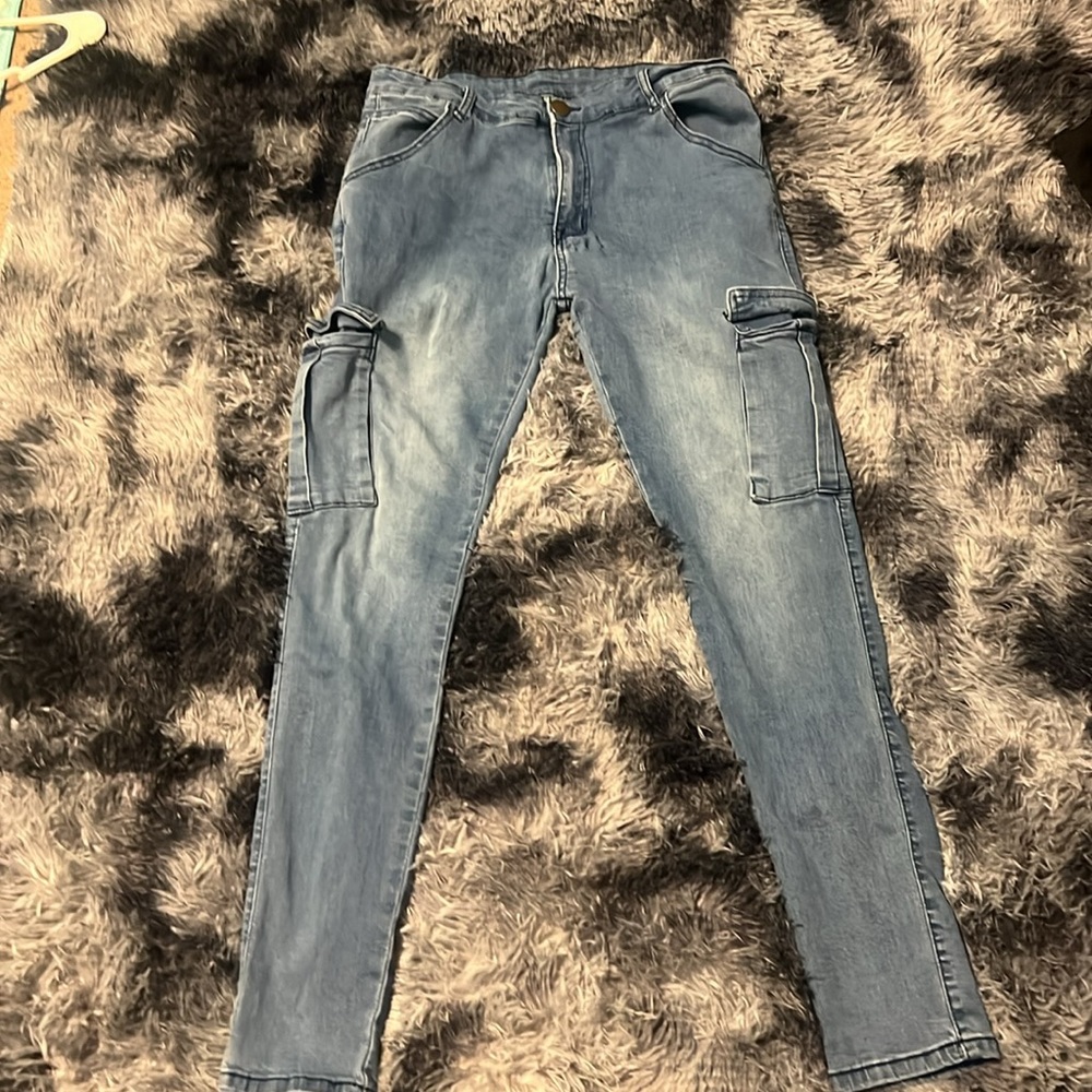 American Eagle Blue Ne(x)t Level Skinny Jeans in Cotton